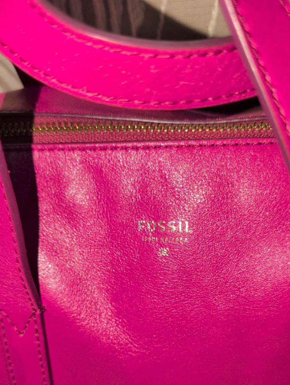 Fossil Hot Pink Leather Sydney Satchel And Crossbody - Picture 2 of 15